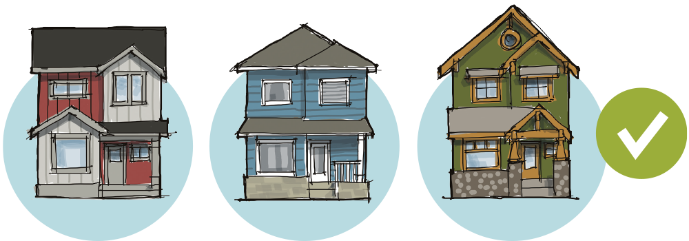 Homes with different styles